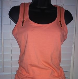 Michael by Michael Kors Zippered Rouched Tank